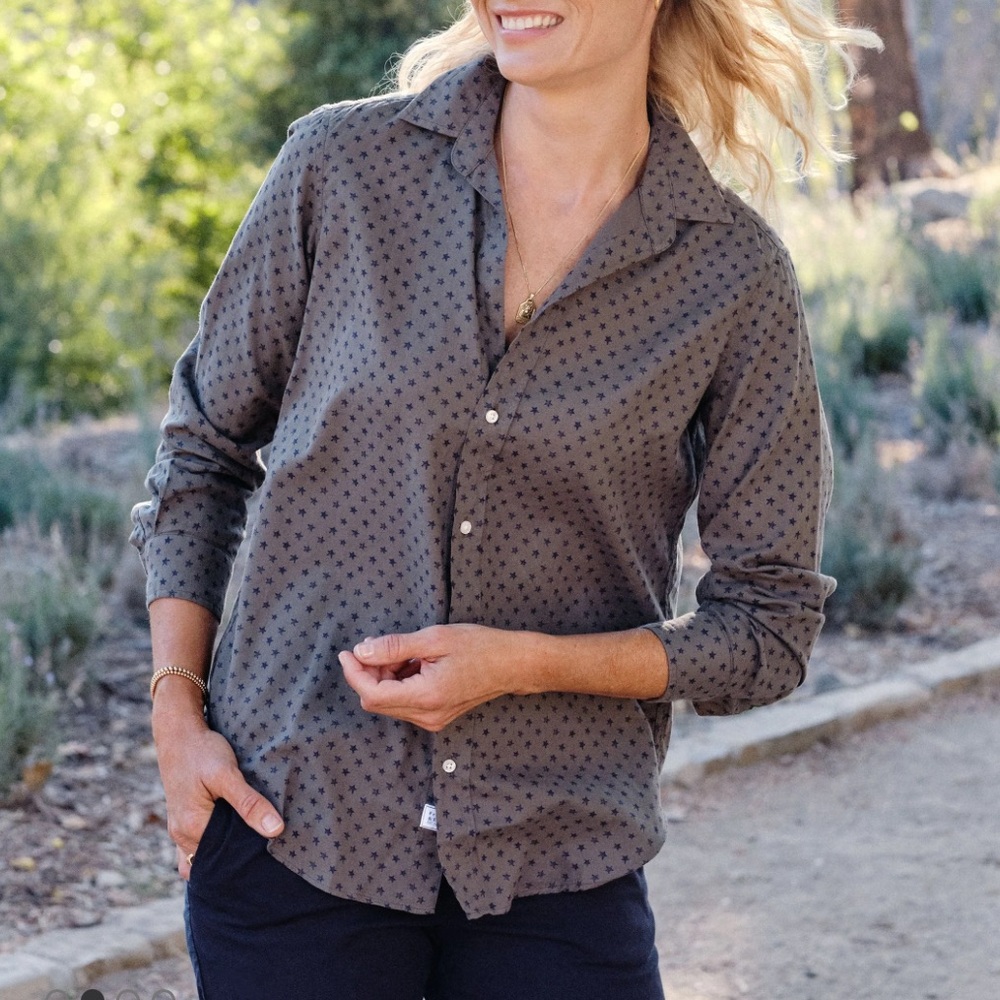 Frank & Eileen Star Pattern Button Up Shirt Size … - image 1